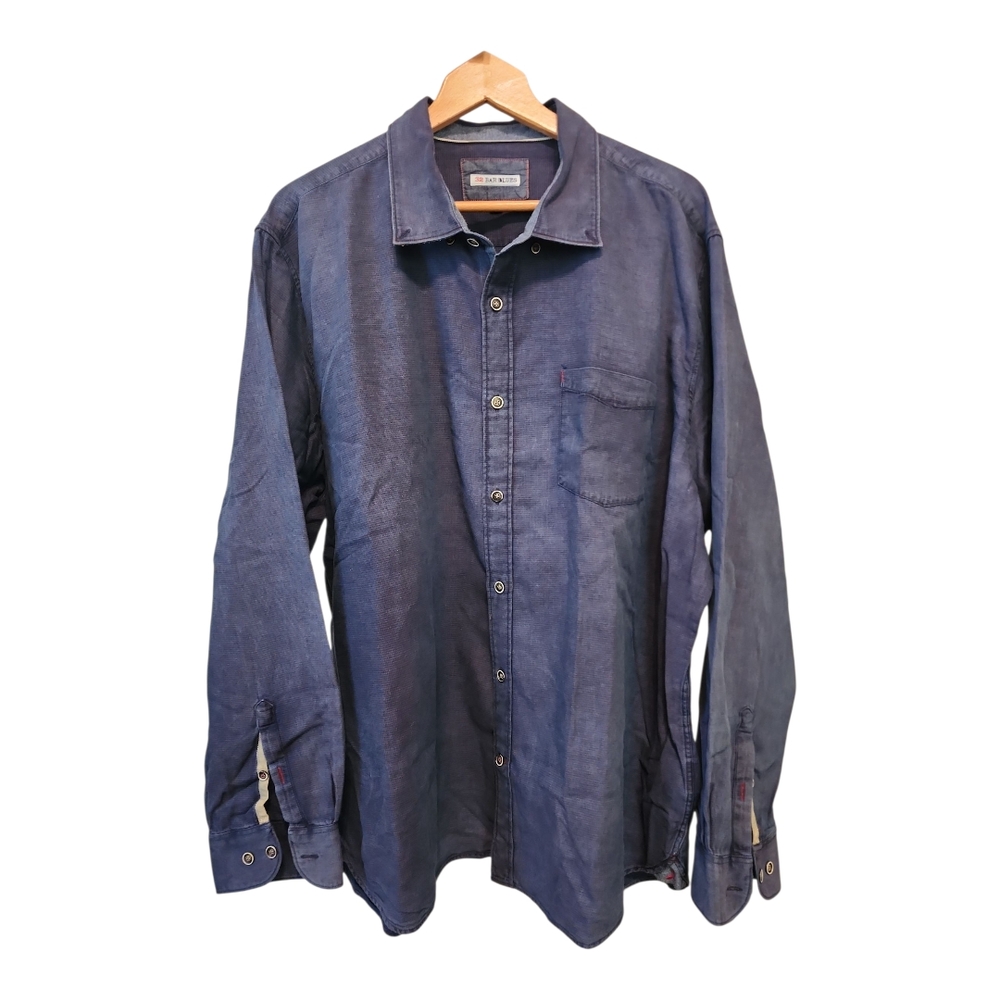 32 Bar Blues Navy Button-Down Shirt for Men